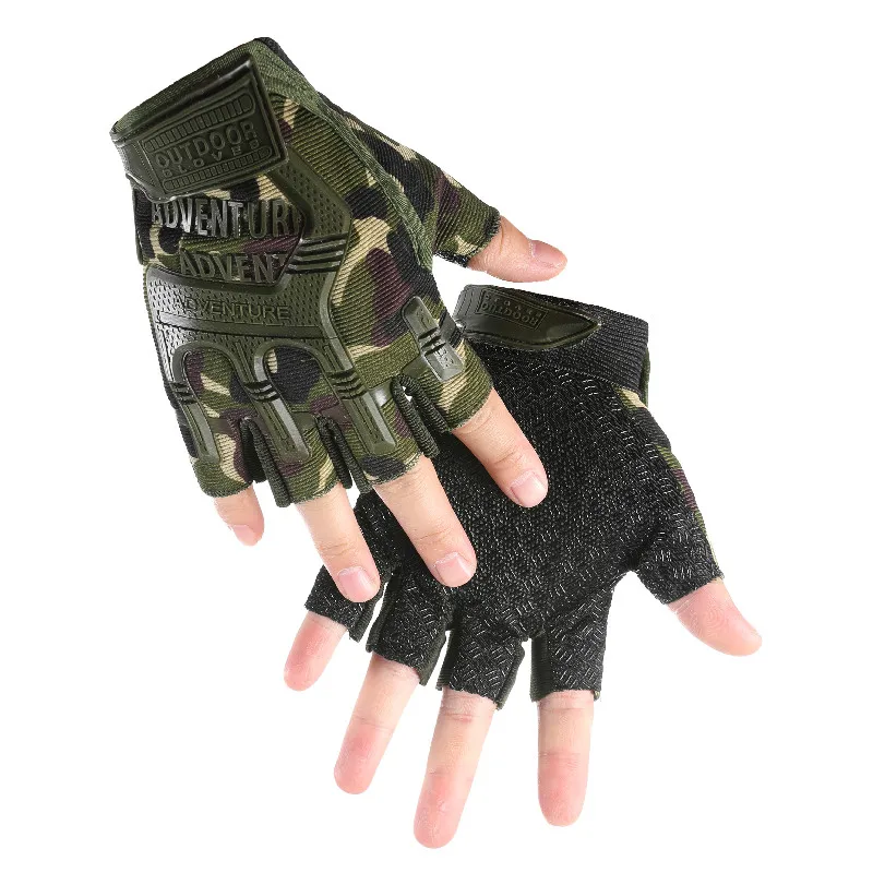 Fingerless Tactical Gloves Camouflage Military Mittens For Fitness Male Antiskid Motocycle Men Women Moto Half Finger Gloves best winter gloves for men