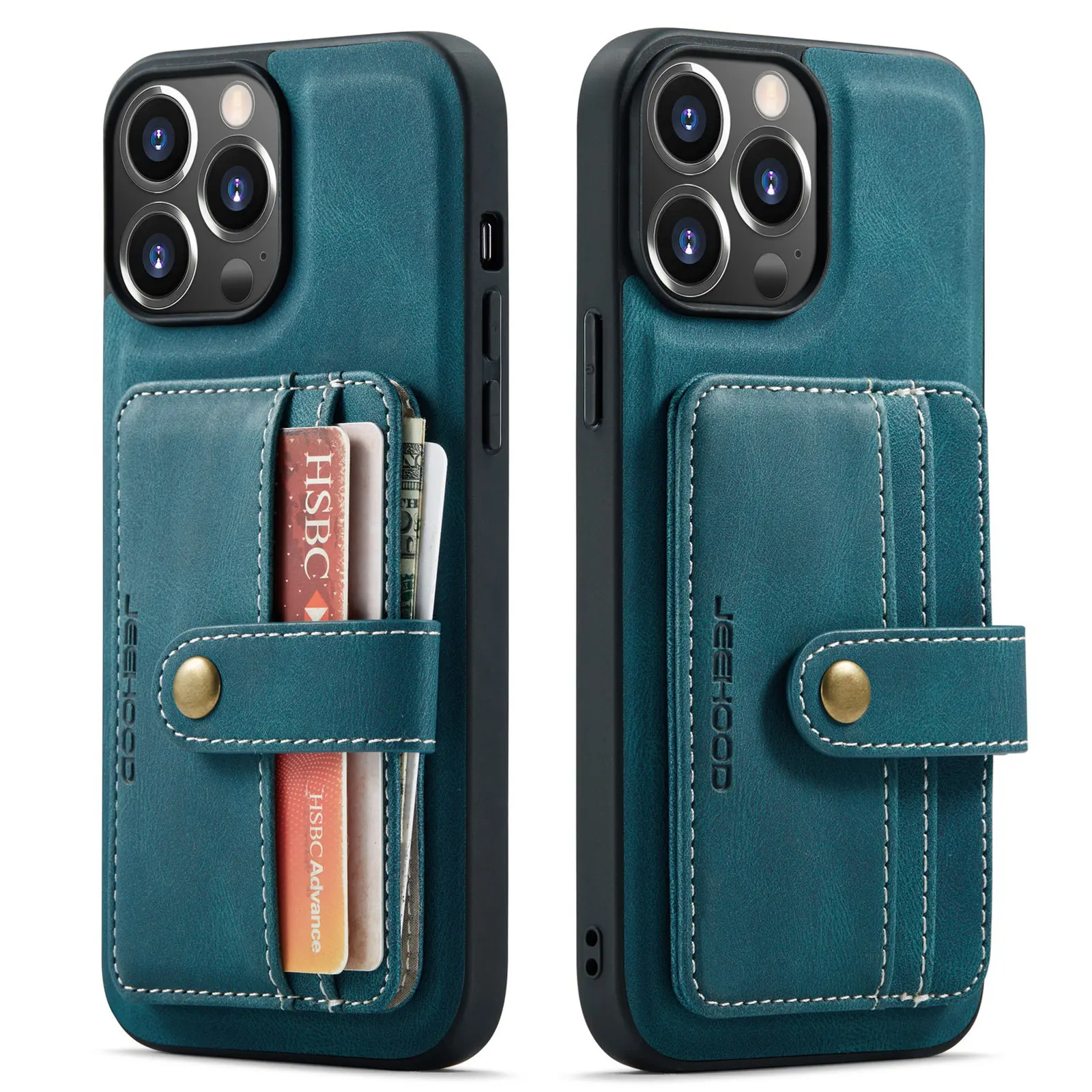 

For iPhone 14 Luxury Magnetic Safe Leather Case Anti-theft brush Wallet Card Solt Bag Stand Holder Cover For iPhone 14 Pro Max