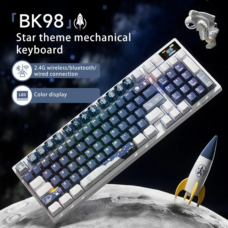 

Bk98 Tri Mdoe Keyboard Gamer Bluetooth Wireless Mehcanical Keyboard Rgb Backlit Accessory For Computer Pc Man Gaming Gifts