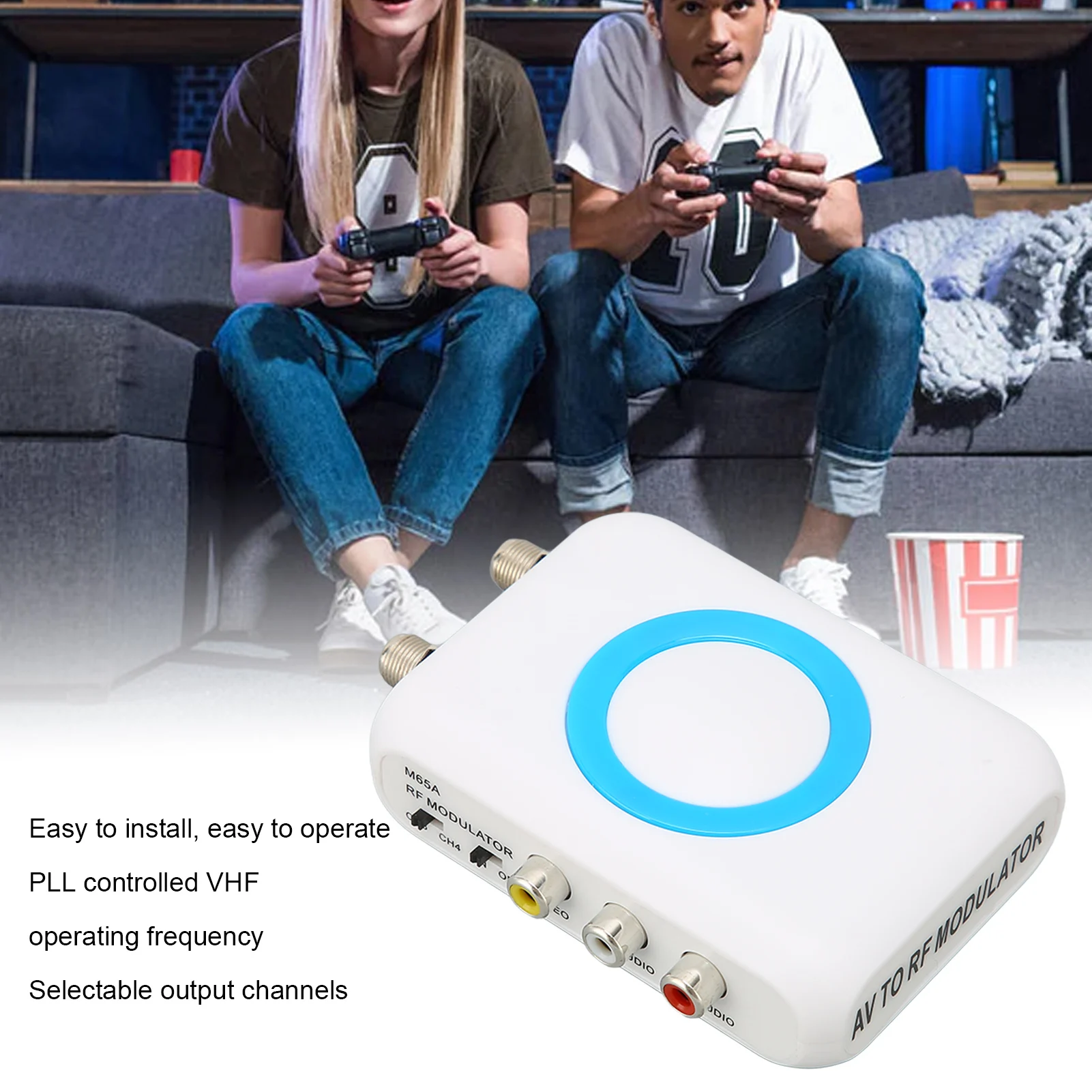 CATV Modulator HD Modulator Support M65A‑NTSC Format Output to RF Modulator for Home TV Replacement to RF Modulator