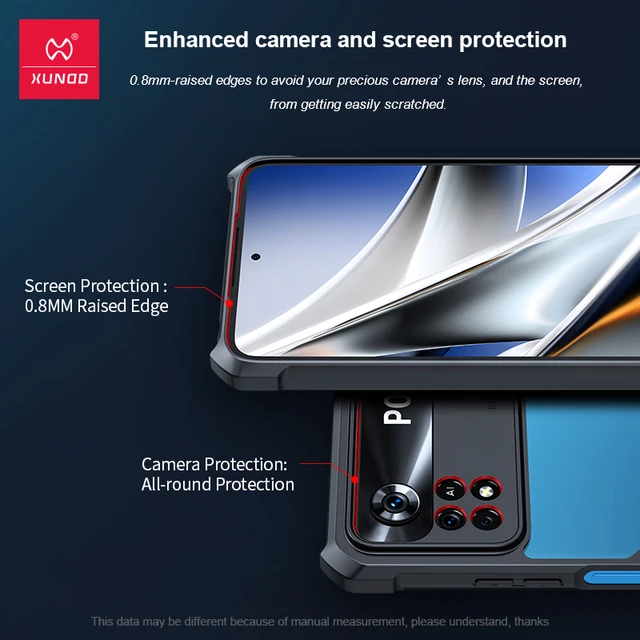 Etui na telefon Xundd do obudowy POCO X4 X3 M4 Pro poduszka powietrzna odporna na wstrząsy etui typu Bumper ekran i obiektyw pełna ochrona pleców Tranparent Cover 3