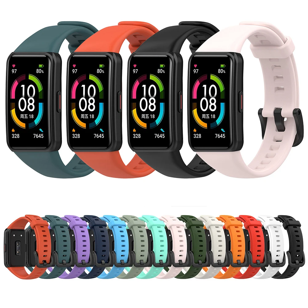 

Silicone Strap For Huawei Band 6 /6 Pro Strap Smart Watch Adjustable Wristband Replacement Correa Bracelet Honor Band 6 /7 Strap