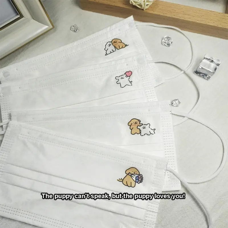 Adult Cartoon Disposable Mask Non-woven Filter Breathable 4 Layer Face Masks Anti Dust Independently Packaged