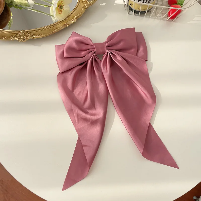 Elegant Satin Ribbon Bows Hair Clips - Trendy Hair Accessories