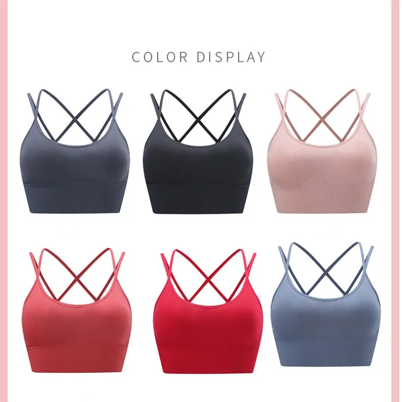 

Cross Back S-3XL Yoga Sports Bra No Underwire Shockproof Breathable Fitness Sports Yoga Bra Top for Women