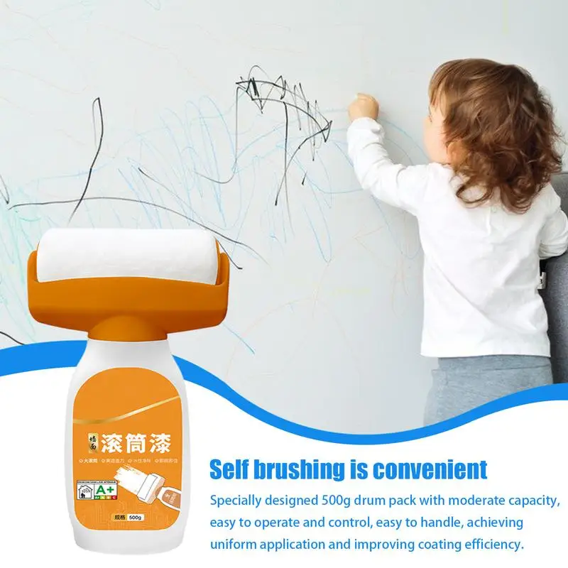 Wall Repair Roller 500g Water-Based Roller Brush Wall Repair Tool Portable Low Odor Brush Paint For Repairing The