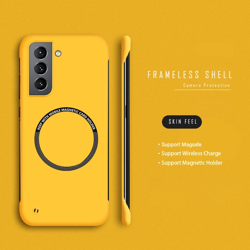 Sleek Frameless Magnetic Matte Phone Case with MagSafe Compatibility