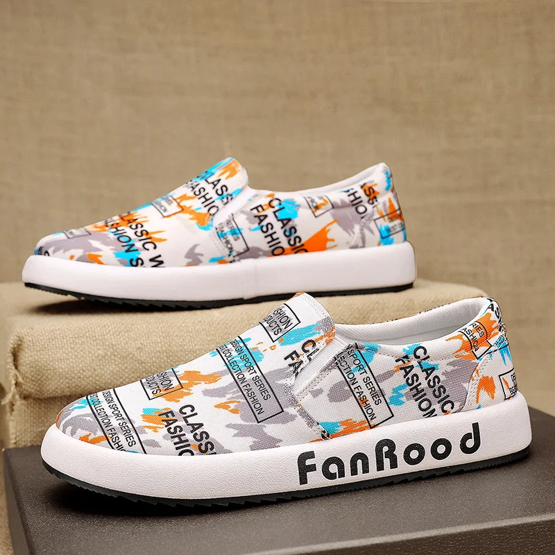 

Casual Men Canvas Shoes Loafers Slip On Fashion Spring Autumn Breathable Comfortable Top Quality Outdoor Footwear 2023