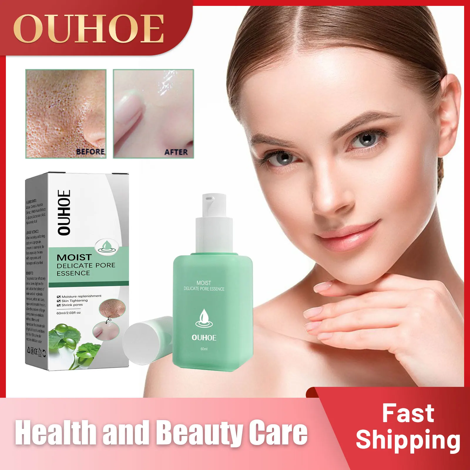 

Pore Shrinking Serum Blackhead Removal Oil Control Nourish Smooth Whitening Moisturizing Hyaluronic Acid Acne Treatment Essence