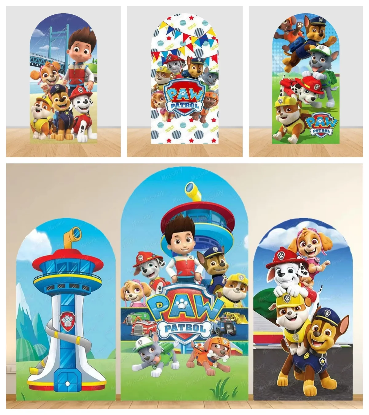 Paw Patrol 아치형 배경 커버 생일 파티 어린이 소년 베이비 샤워 장식 벽..