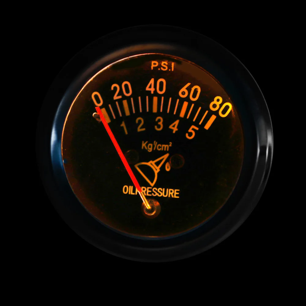 52mm 2 inch mechanical car 0-80 PSI oil pressure gauge automobile  sensor metric table