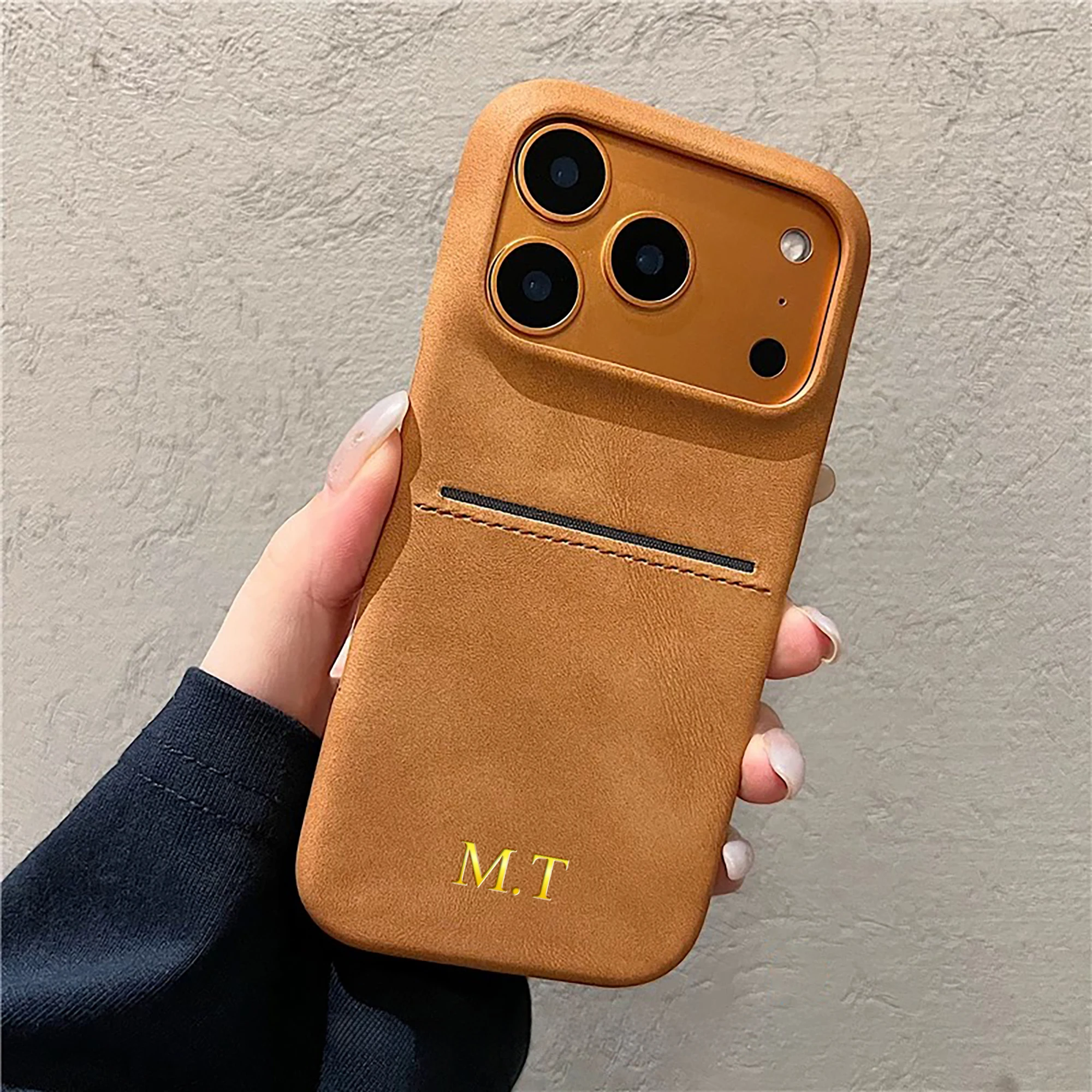 Personalized Vintage Faux Leather Insertable Card Case for iPhone 17 thumbnail 8