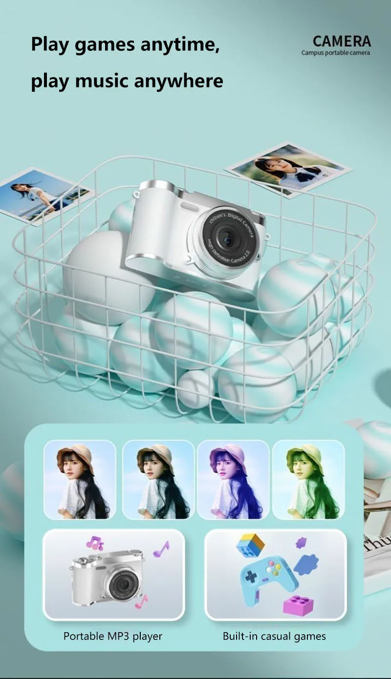 Digital 4k Ccd Camera 5mp Vintage Camcorder With 8x Zoom For Kids_voghion.com