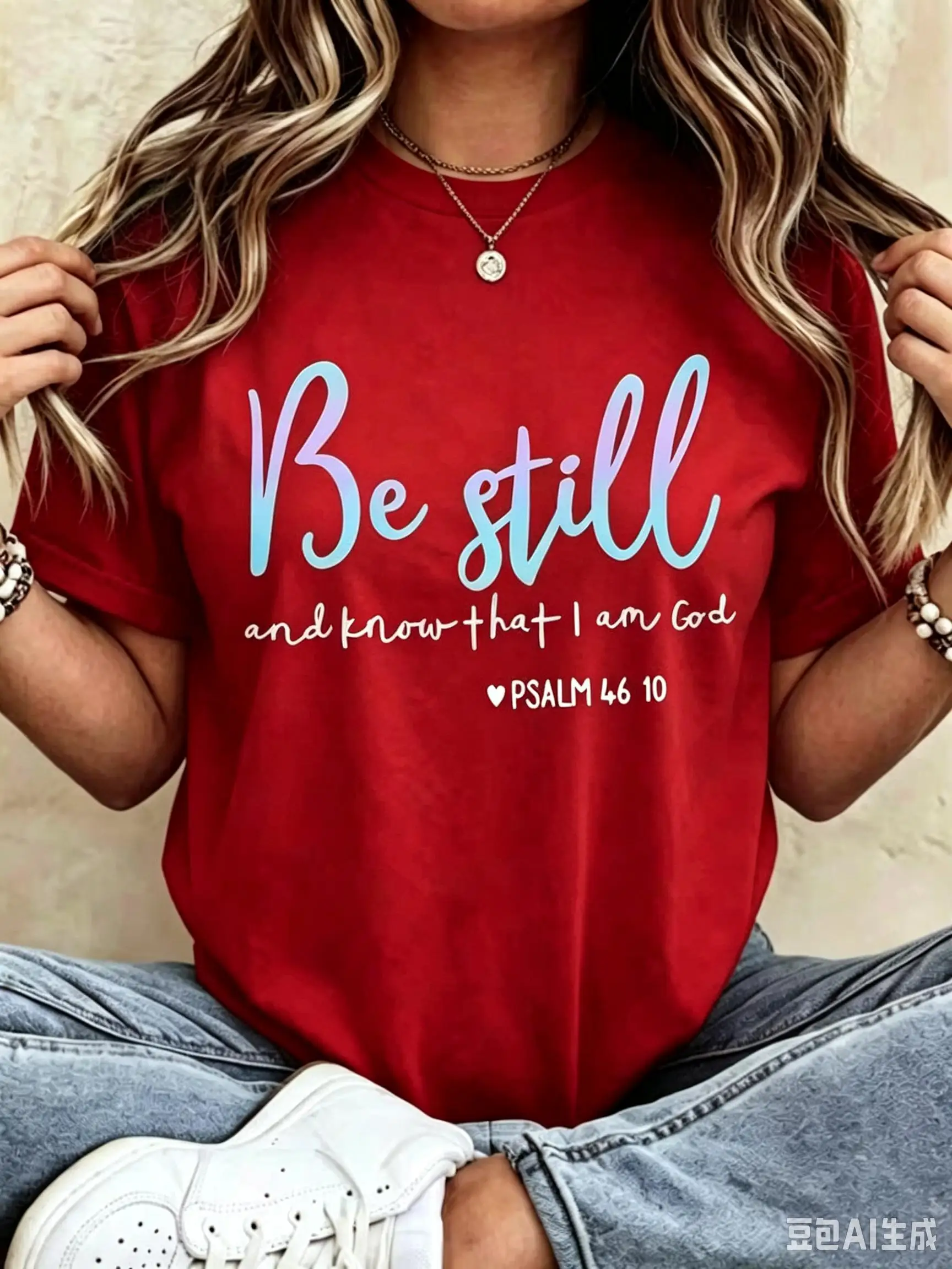 Be Still And Know That I Am God Women's T-Shirt Be Still Know Short Sleeve Crew Neck Casua