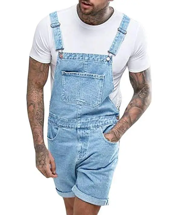 Summer Men's Denim Shorts Streetwear Brace Jeans denim shorts summer jeans shorts