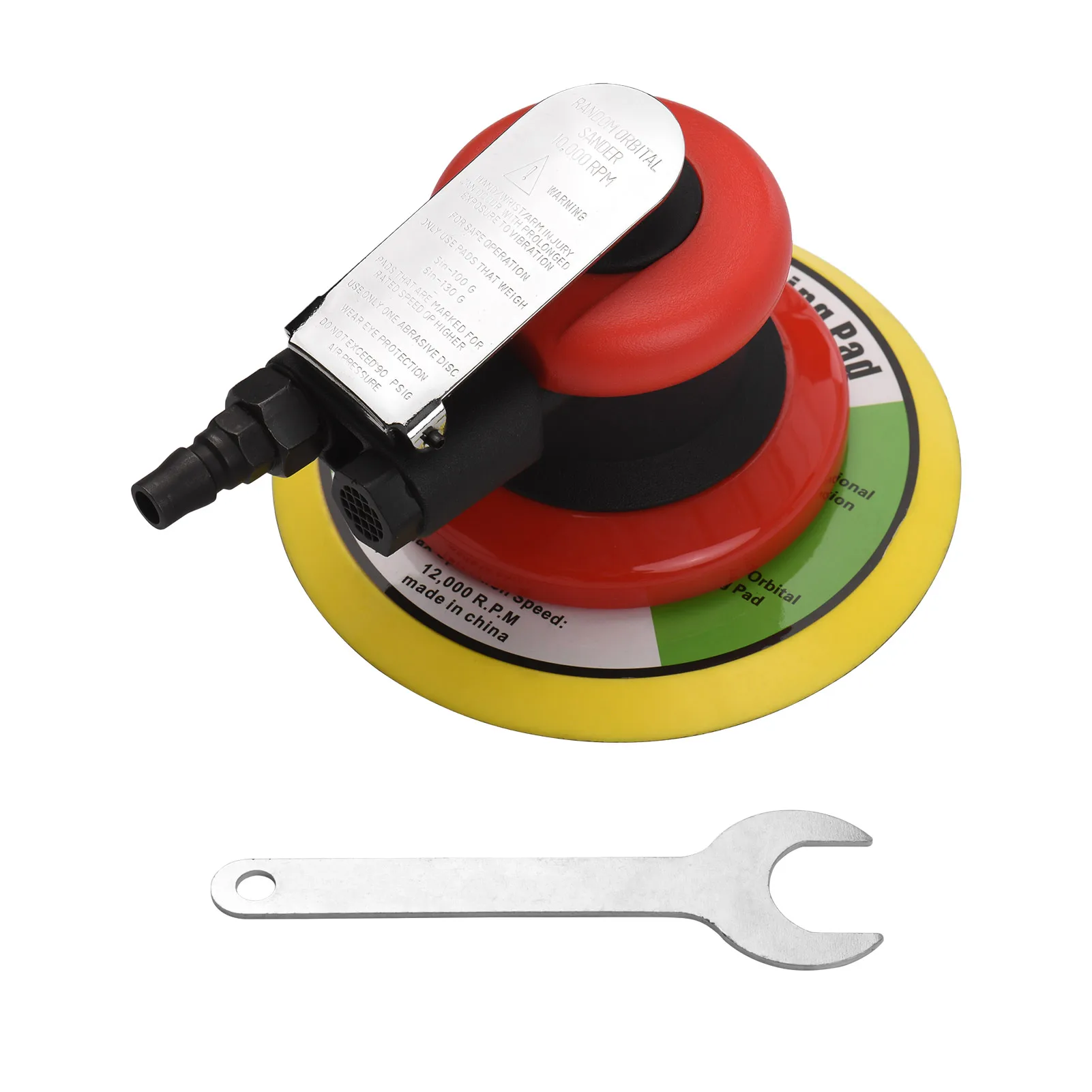 공압 궤도 샌더 에어 그라인더, 진공 편심 연마 그라인딩 머신, 샌딩 왁싱 도구, 자동차 벽 목재 금속, 6 인치, 5 인치