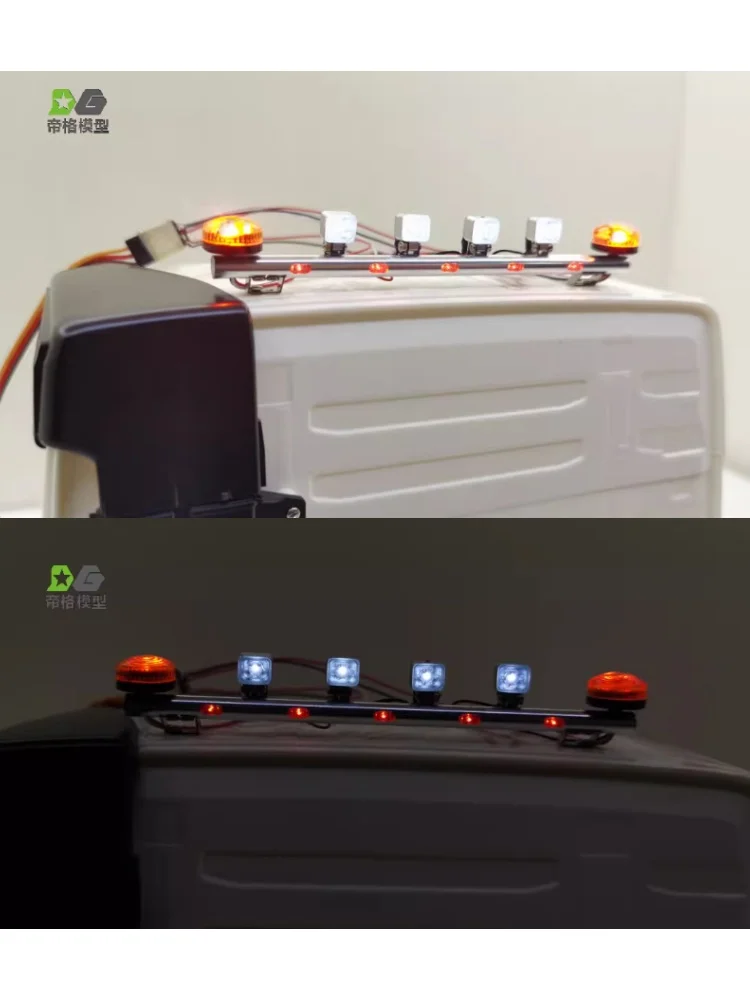Dige Modell LED Simulations-Metalltechnik-Lichter Scheinwerfer für 1/14 Tamiya RC Truck Auto für VOLVO FH16 56360 DIY-Teile Spielzeug – Detail 10