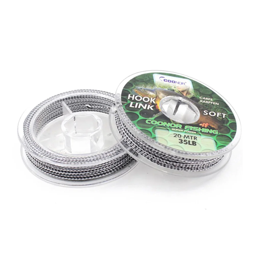 

20m Hook Line Fishing Line Braided Camouflage Carp Fishing Line Hair Rigs Fishing Tack (35 Pounds)
