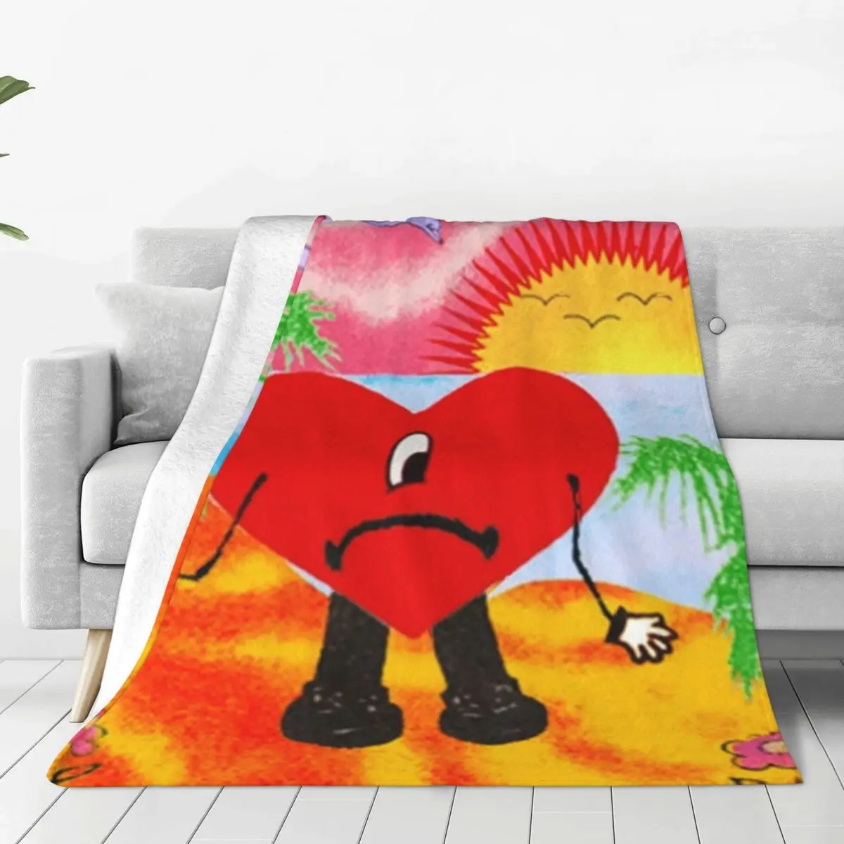 

A Verano Sin Ti Pop Music Blanket Fleece Autumn Canvas Painting Multi-function Ultra-Soft Throw Blanket Bed Travel Plush Quilt