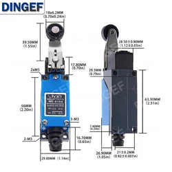 Enhanced Rotary Adjustable Roller Lever Arm Limit Switch with AC250V NO NC Capacity - 1PCS (ME - 8104)