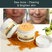 Crème faciale anti-acné au curcuma WK JALY, réduit les éruptions cutanées, éclaircit, nettoie la peau, hydrate, lisse, avec de l'aloe vera naturel 4