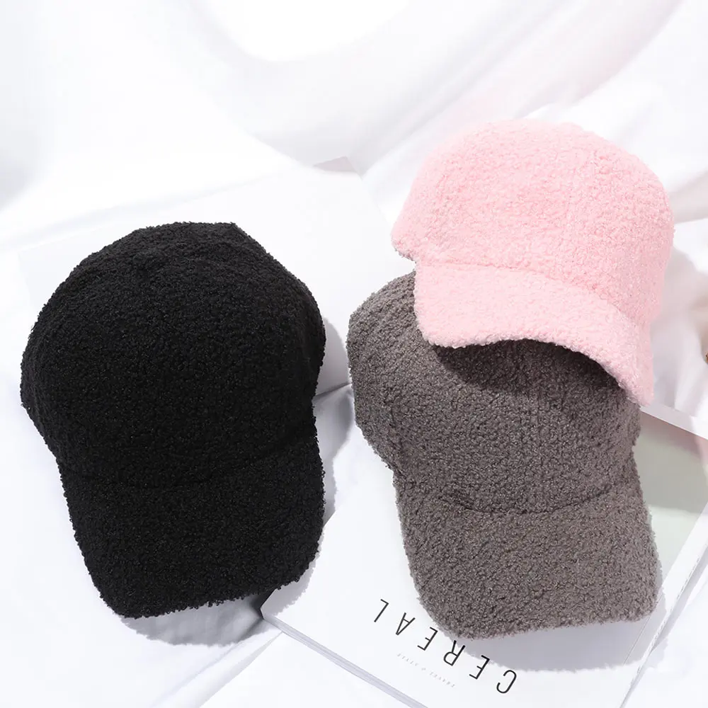 Casual Thicken Warm Sports Peaked Hat Wool Hip Hop Cap Baseball Cap