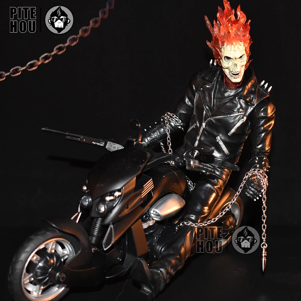 Figura de Periferia Marvel Filme, Motoqueiro Fantasma, Nicolas Cage,  Escultura de Dupla Cabeçada para Motocicleta, Brinquedos