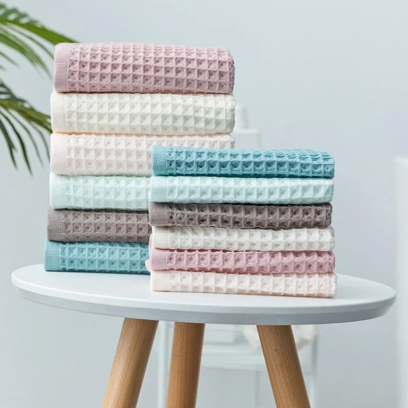 2pcs High Quality Cotton Hand Towels Plaid Hand Towel Face Care Magic Bathroom Sport Household Non-disposable Towel
