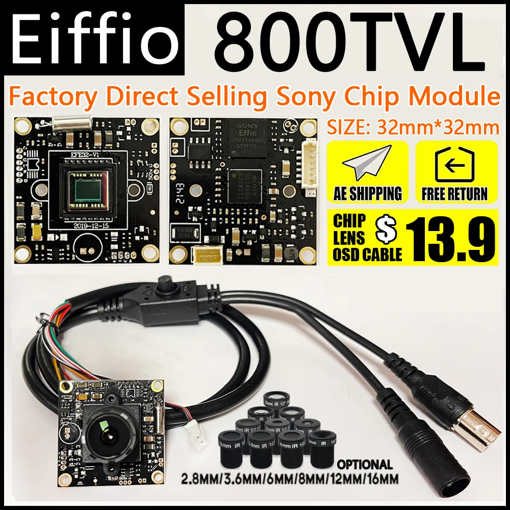 Full Complete Module 800tvl 1/3"sony Ccd Effio-e Simple Hd Mini Camera ...