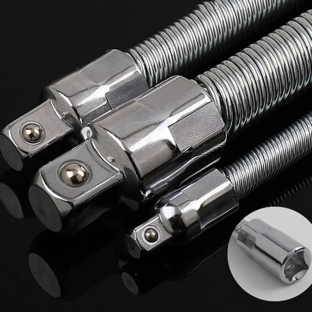 

1/4 3/8 1/2 Drive Flexible Socket Extension Bar Adapter Metal Shaft Conversion Head High Torque Socket Ratchet Wrench Extender