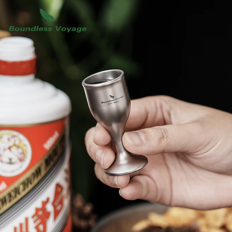 Boundless Voyage Titanium Cup Thickened Wine Drinking Cup Shooters Tequila Whiskey Vodka Drinkware Single Layer Wineglass 15ml 5