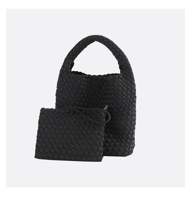 speliko Neoprene Woven Bag in Large Capacity Tote Bag With Woven Clutch Bag