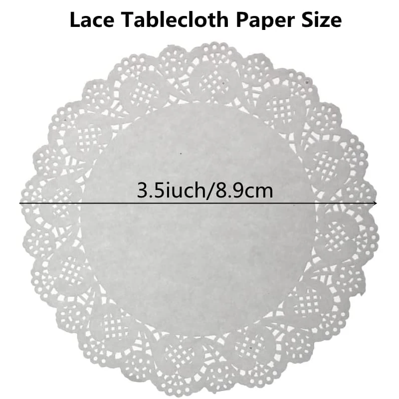 150pcs White Round Lace Paper Doilies Cake Packaging Paper Pad Doilies Hollowed Doilies For Wedding Party Birthday Decoration 5