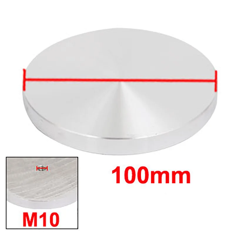 Aluminum Disc Hardware M10 Thread 100mm Diameter 10mm Thickness For Glass Table