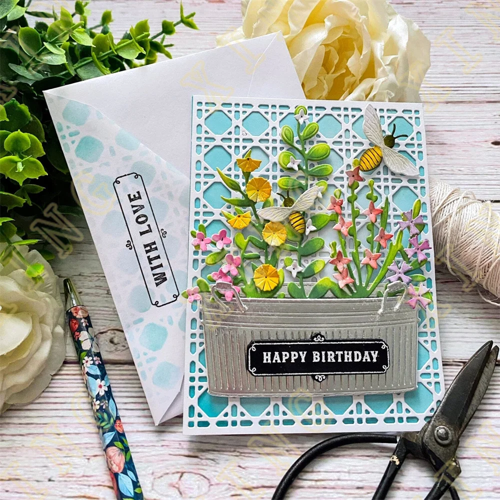 2023 New Arrival Leaves Flowers Garden Tub Metal Cutting Dies Stamps Stencil for Scrapbook Diary Decoration Embossing Template