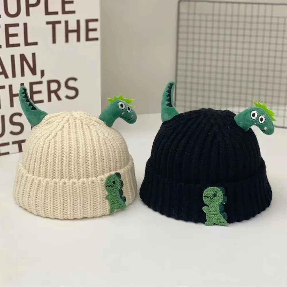 

Cartoon Cute Dinosaur Baby Hat Winter Autumn Knitted Infant Toddler Bonnet Hat Outdoor Warm Kids Boys Girls Beanie Elastic Cap