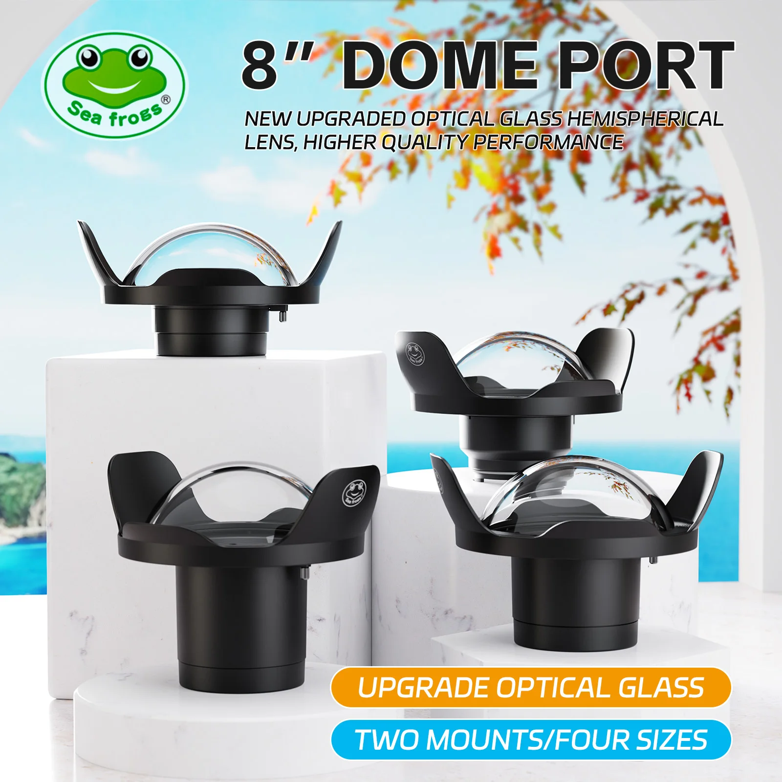 Seafrogs 8inch/203mm Optical Glass Dome Port For Sony Canon