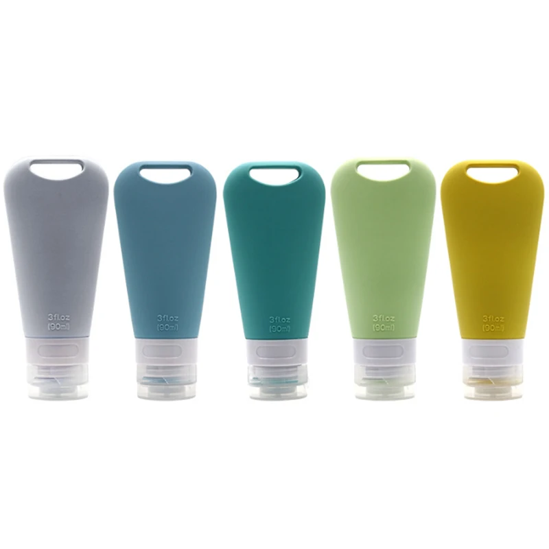 90ML 실리콘 여행 병 휴대용 실리콘 리필 용 병 여행 포장 로션 샴푸 화장품 스퀴즈 용기