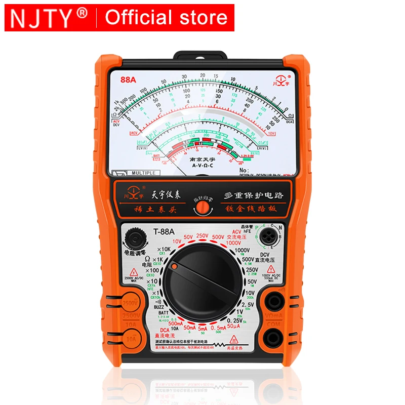 NJTY Analog Multimeter T88A T88B T88C Hohe Präzision Pointer Multimetro