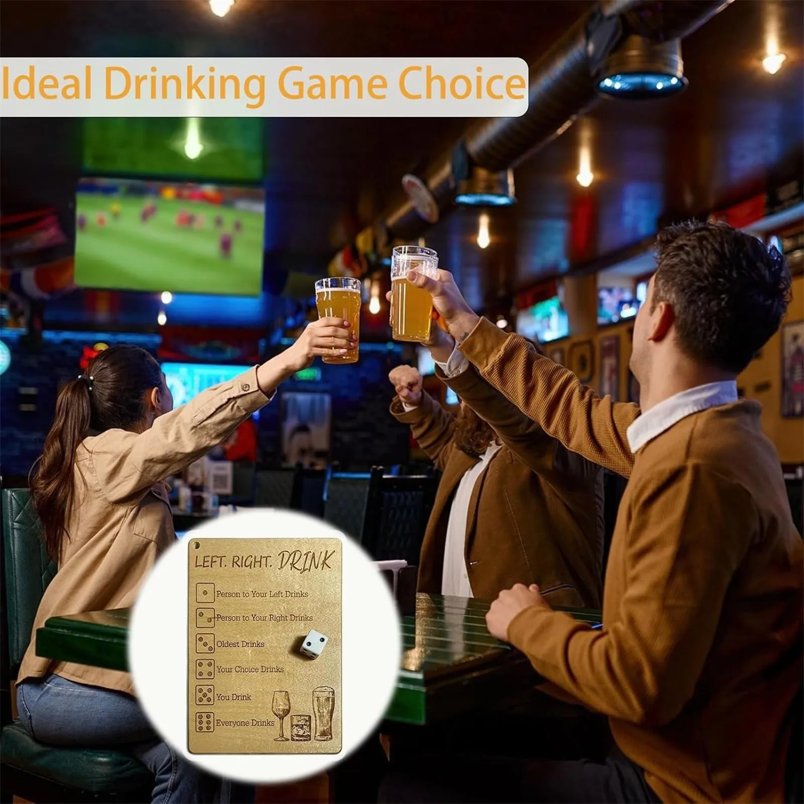 Couple Game Wooden Left Right Drink Drinking Game Square With Dice Adult Drinking Game Funny Dice Tray Party Games 2