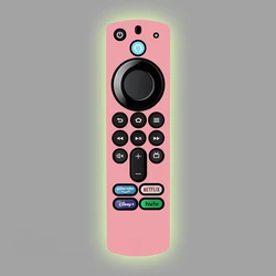 Glow - in - the - Dark Silicone Protective Case for Streaming Device Remote - Drop and Dust Proof (Pink)