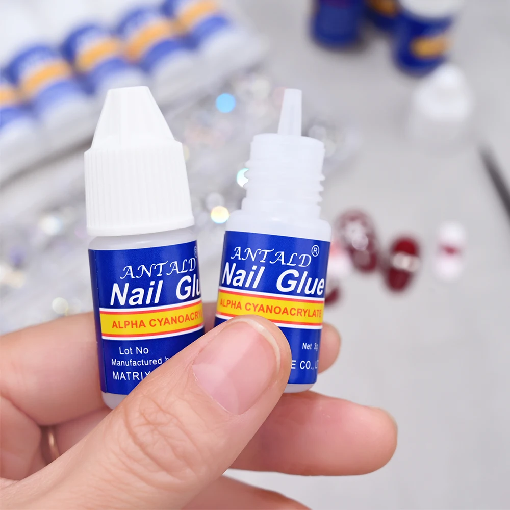 5Pcs Clear Nail Glue for Acrylic Nails Strong Adhesive Gel for Rhinestone Gems&Press On Nails Long Lasting False Nail Adhesive*^ 3