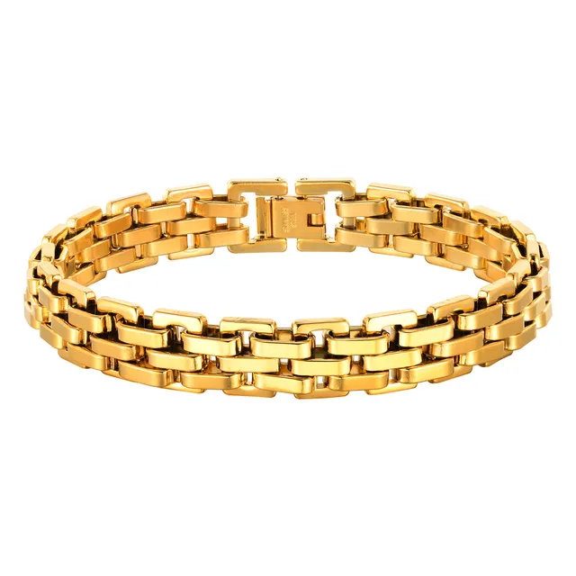 Vnox – Bracelets à maillons épais pour hommes, bracelet à maillons fait à la main en acier inoxydable de 11mm, cadeau Punk doux pour lui