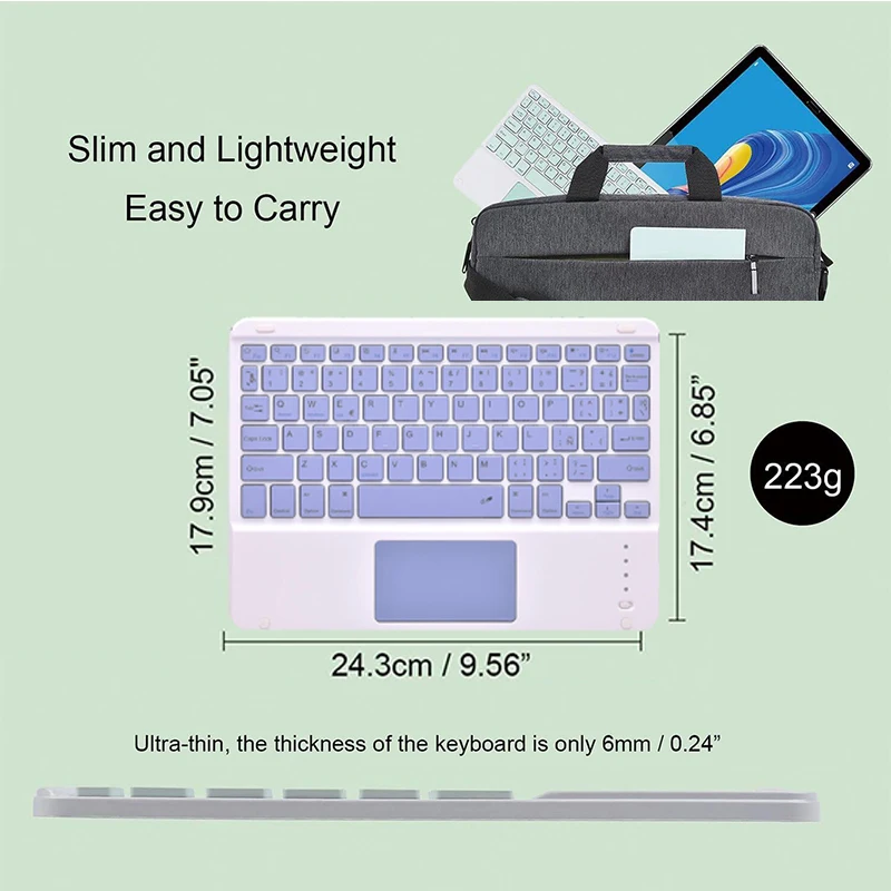 Mini Spanish Keyboard Mouse For iPad Phone IOS Android Tablet 10 inch Touchpad Bluetooth-Compatible Keyboard For Samsung Xiaomi