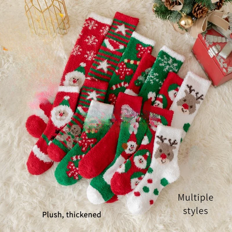 Cute Christmas socks, comfortable, warm, thick, and plush, full of festive atmosphere. Wishing you a happy Christmas_voghion.com