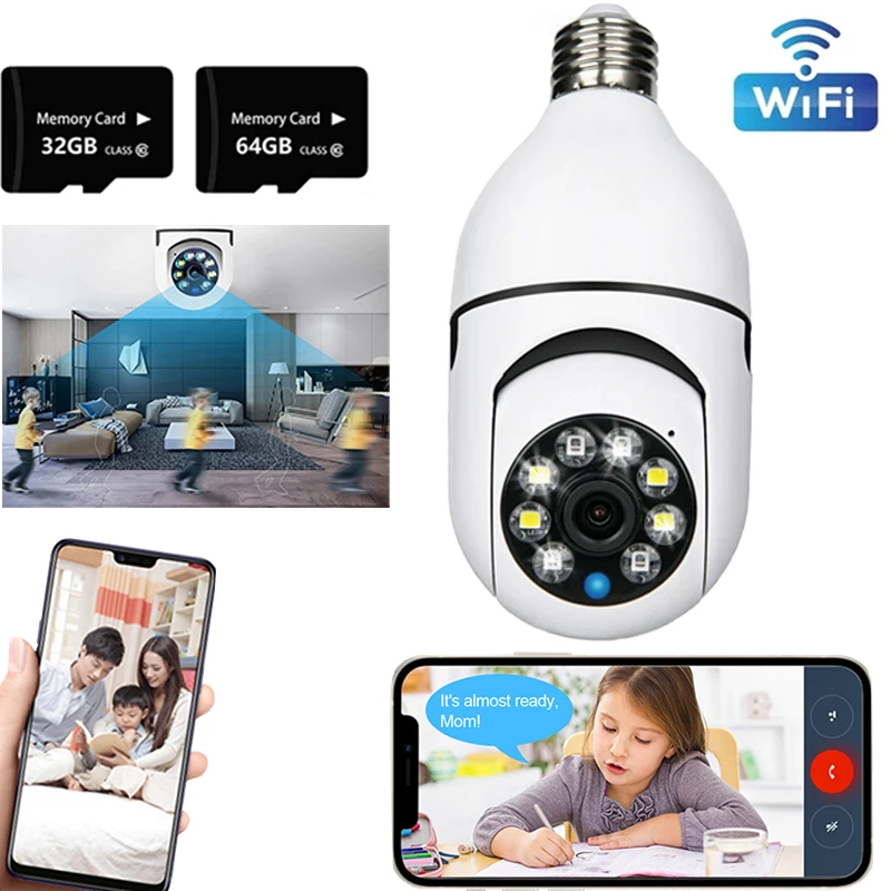 

Wifi Light Bulb Camera Wireless 1080P Full HD Night Vision Surveillance Camera Auto Tracking Baby Monitor Smart Security Camera