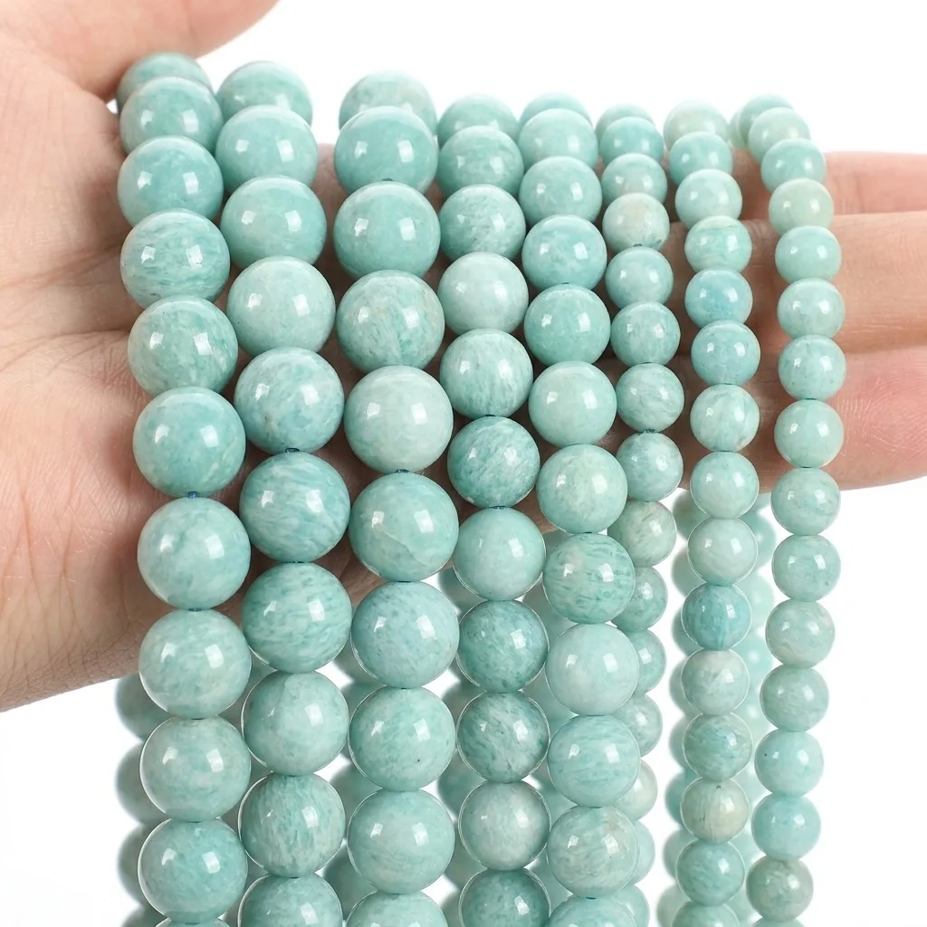 Natural Amazonite Round Gemstone Beads
