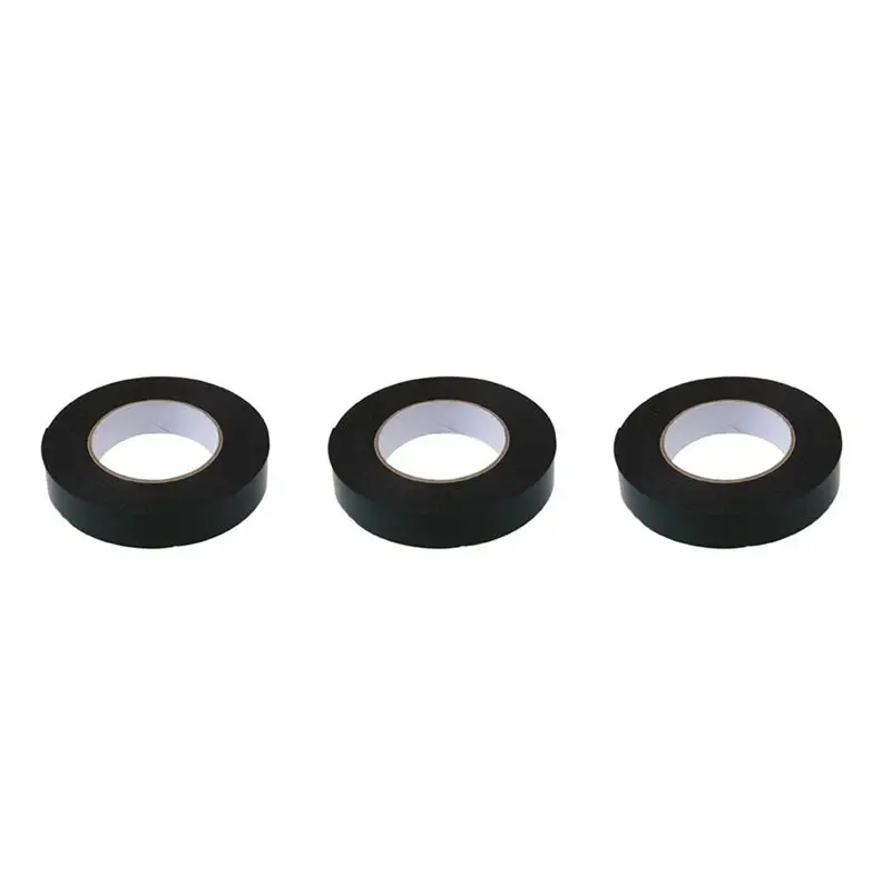 3X 블랙 초강력 영구 양면 자체 접착 폼 자동차 트림 바디 테이프 폭:25Mm