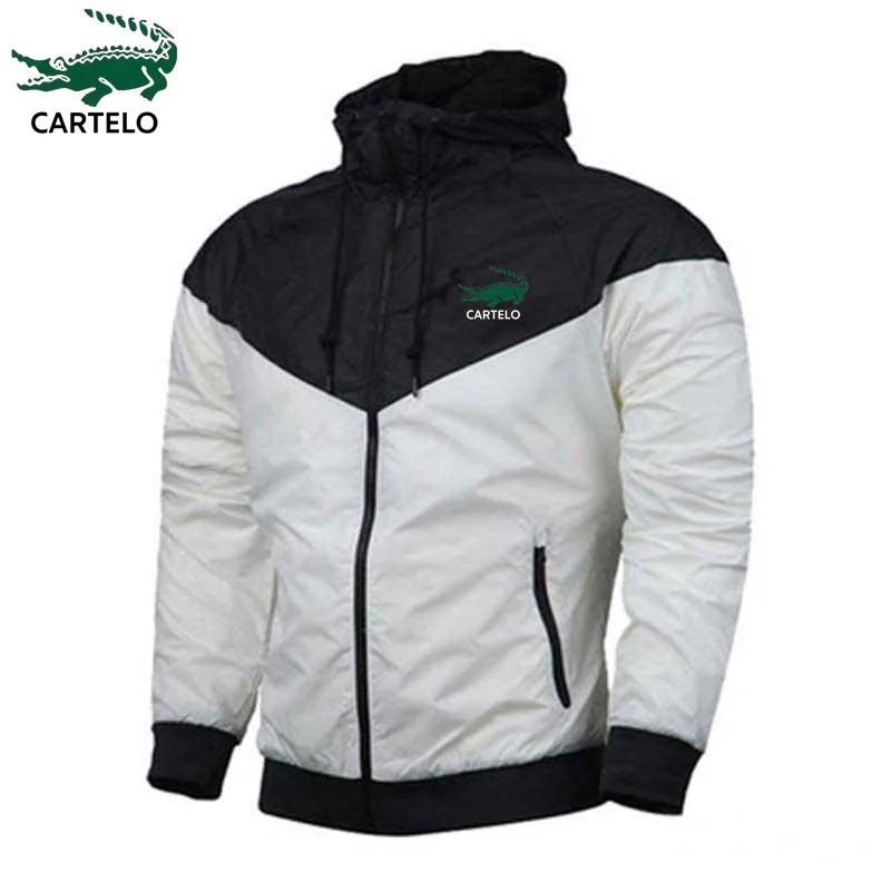 cartelo men s suit sports suit spring and autumn hooded pullover jogging pants fitness casual wear sports suit CARTELO Men's and women's Jackets Lightweight jacket Outdoor jogging sports Football, training zipper hood windproof jacket