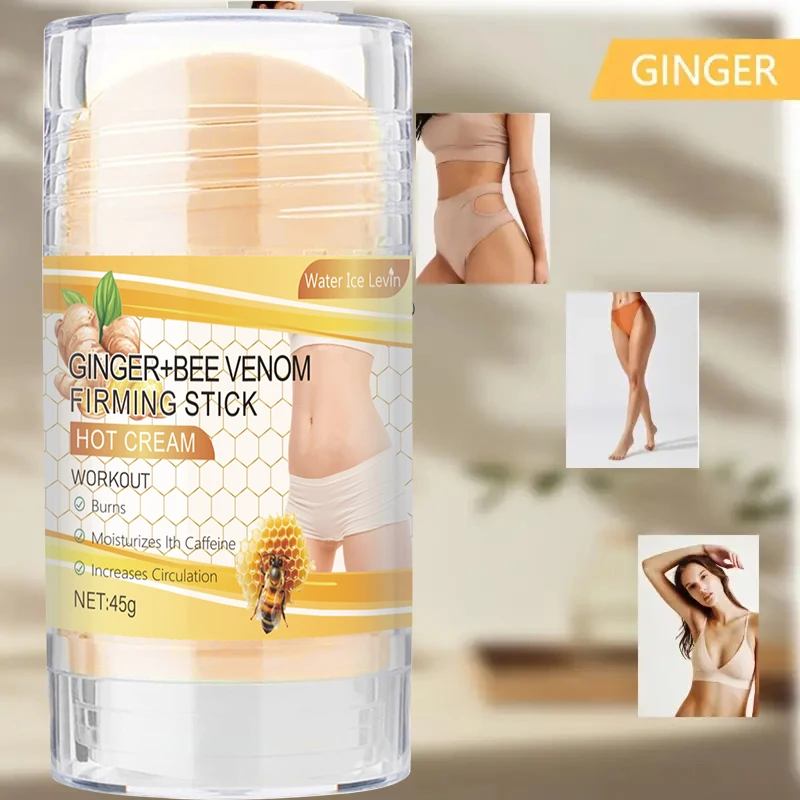 Crema rassodante in stick di curcuma + veneno d'api, contiene olio di cocco, lozione corpo idratante rassodante per uomini e donne, ipoallergenico, rilassamento muscolare e recupero post-esercizio 4